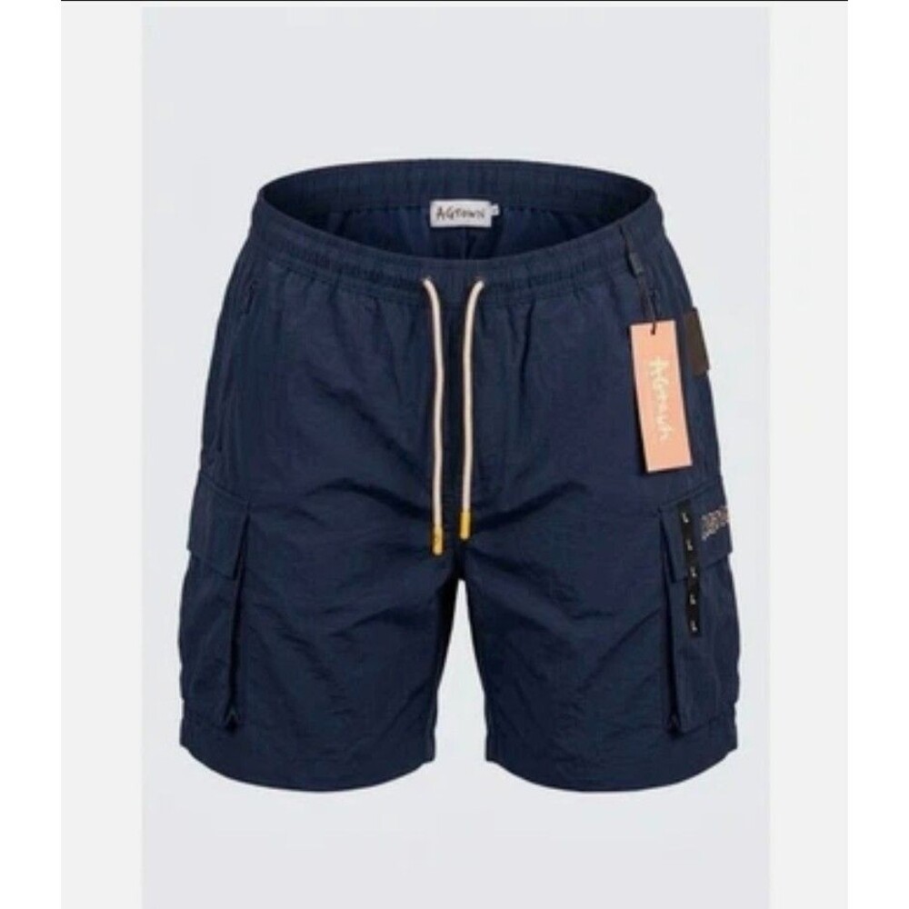 AGTAWH Mens Cargo Pocket Woven Shorts Navy Blue Size Small NWT